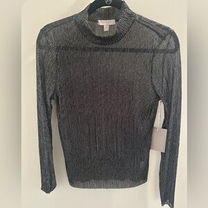 Nordstrom Black and Silver Striped Top